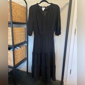 Black midi dress - size L